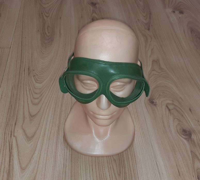 Milicja stare gogle zielone zomo ormo mo milicyjnye motocyklowe prl