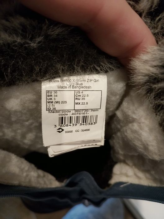Botki dziecięce zimowe Quechua sh 500