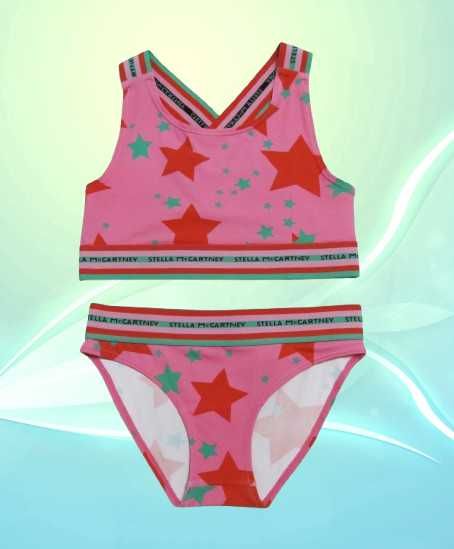Stella McCartney Kids Раздельный купальник с логотипом Pink Star