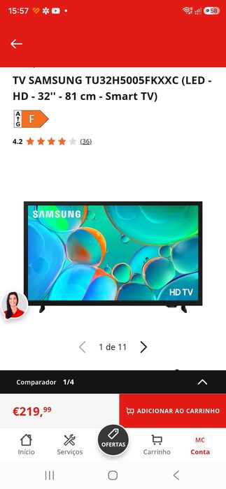 Vendo TV samsung 32 polegadas