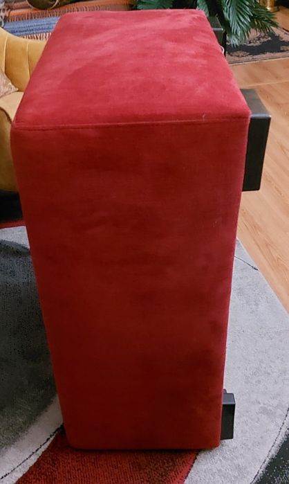 Pufe pele de pêssego vermelho novo interieurs