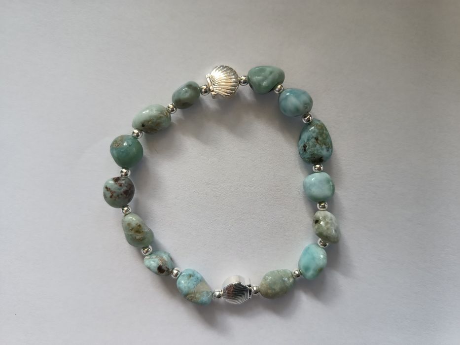 Bransoletka z bryłek, kamień Larimar
