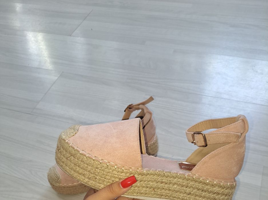 Espadryle pudrowy róż