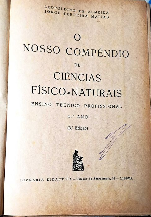 Livros Ciências Fisico Naturais Antigos