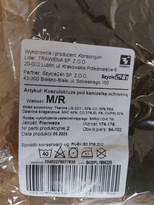 Koszulobluza pod kamizelkę, combatshirt MON, M/R