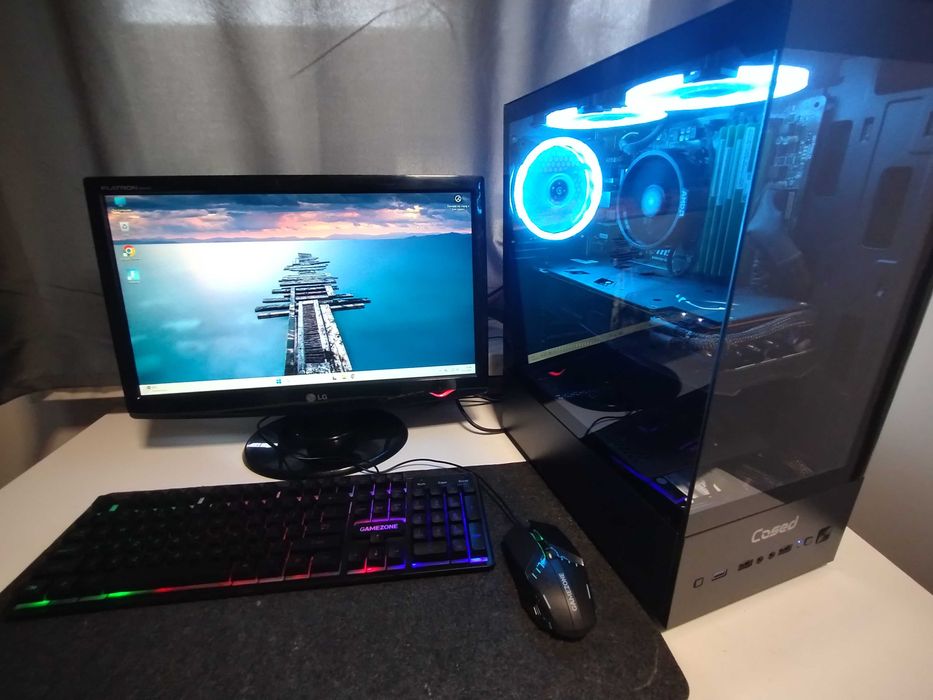 Mocny sprzęt dla gracza! Ryzen 5 / 32GB RAM / Grafika 8GB / Akwarium