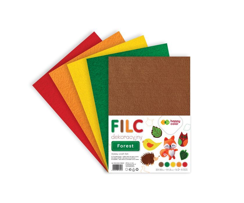 Filc Dekoracyjny 20X30 Cm 1,5 Mm 5 Ark. Fantasy Happy Color Happy Color Nowa Nieużywana