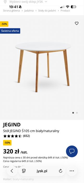 Stół okragły jegind