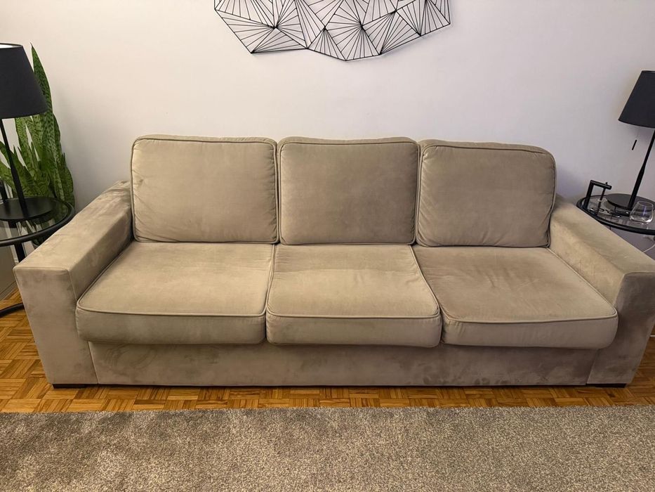 Sofá 3 lugares, tipo camurça