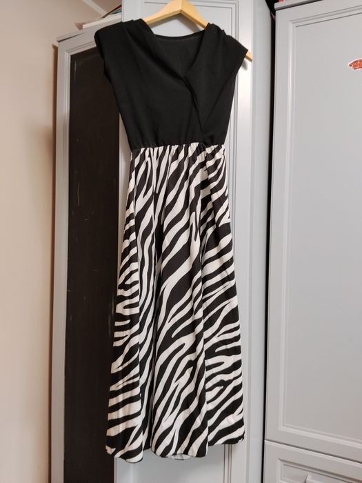 Sukienka zebra, czarna