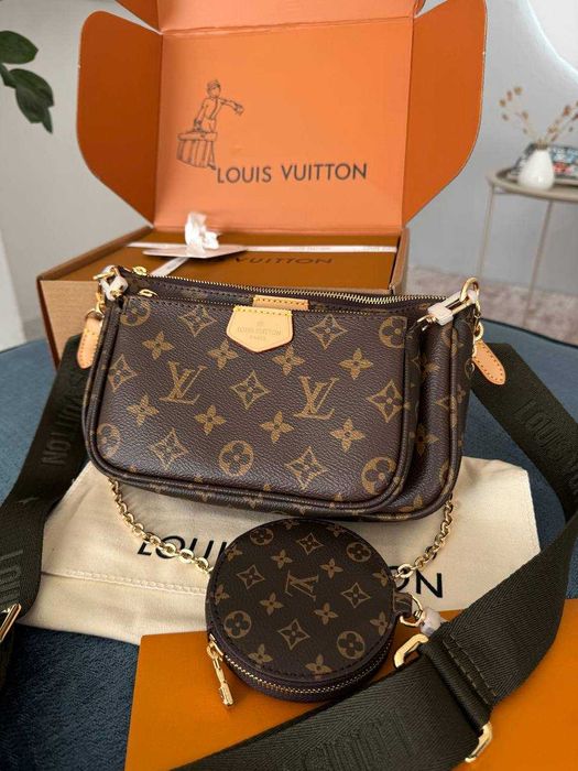 Louis Vuitton Multi Pochette Brown Green
