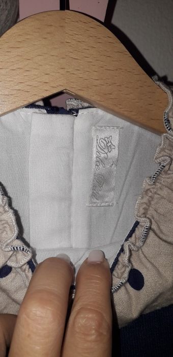 Vestido Menina Azul e Creme Dolce Petit