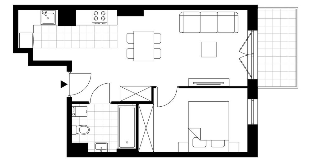 2-pokojowe mieszkanie 40 m² Bezpośrednio - Widok 3