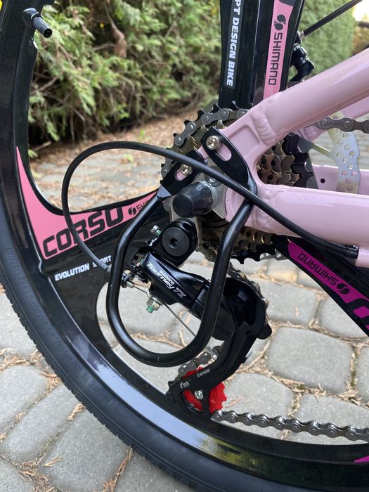 Алюмінієвий велосипед Corso Evolution 24 Pink на литих дисках