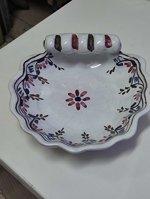 Antiga Saboneteira Ceramica Portugal Pintada a mao