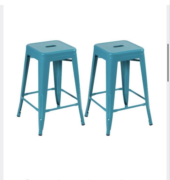 Conjunto 2 bancos altos turquesa