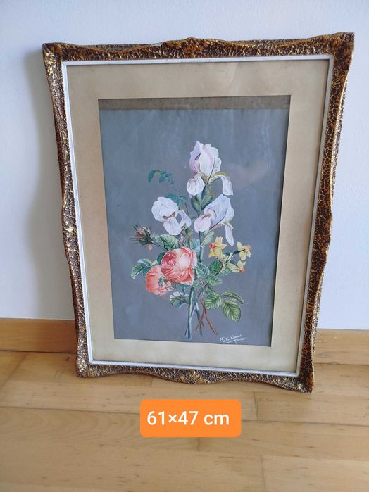 Quadro Antigo - Pintura a Aguarela