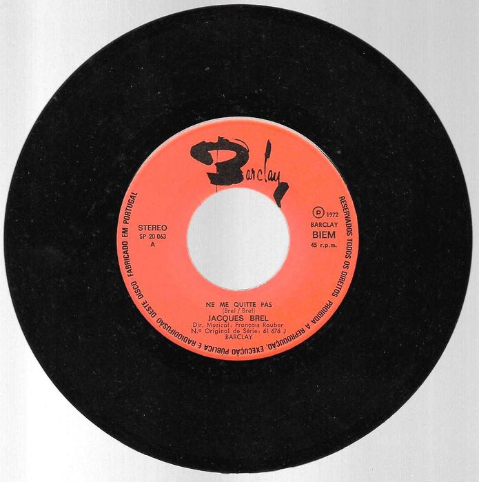 Jacques Brel - - - - - Ne Me Quite Pas - - - - - Single