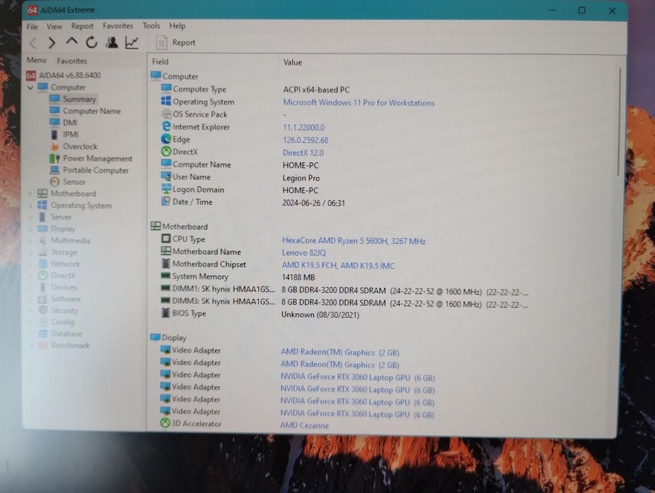 Ігровий ноутбук Lenovo Legion 5 pro 3060 ідеал