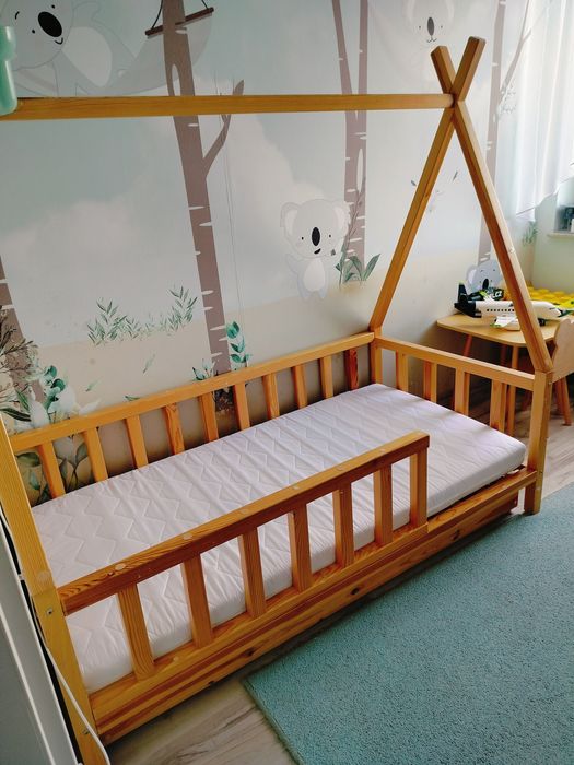 Łóżko dziecięce domek tipi z szufladą + materac