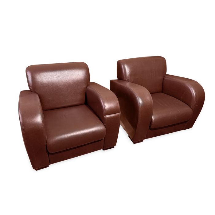 Fotele skóra naturalna skórzane leather brązowe ludwik styl meble wygodne masywne industrialne imperialne old money vintage loft modern look retro