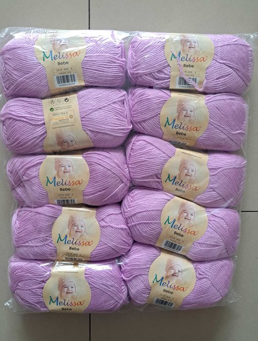 Lote de 20 novelos de Lã - Roxo - 100% acrílico - Novo - Melissa Bebe