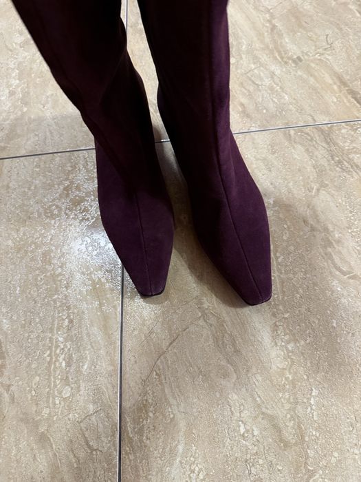 Шкіряні чоботи zara