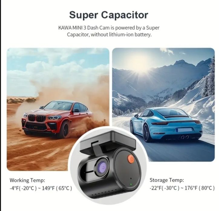 Відеореєстратор Kawa mini 3 + в подарунок  карта пам'яті Kodak 128gb