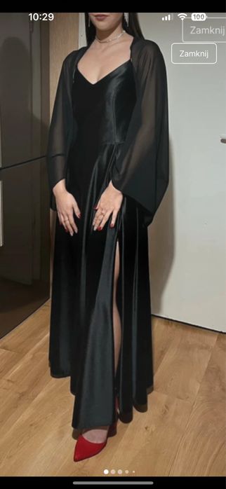 Suknia satynowa dluga