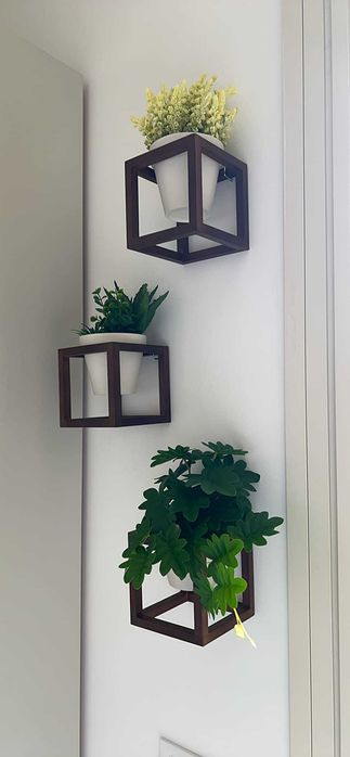 Zestaw 3 ścienne doniczki wiszące kwietniki na ścianę dom loft