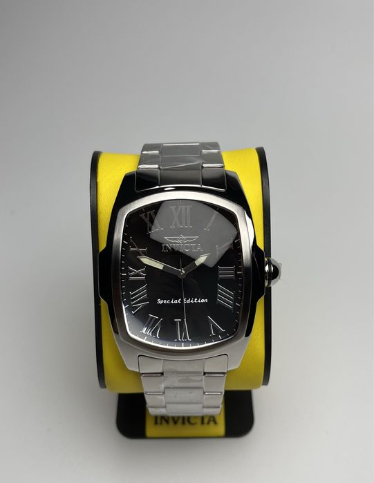 Invicta 49817, чоловічий годинник, чорний циферблат, invicta lupah
