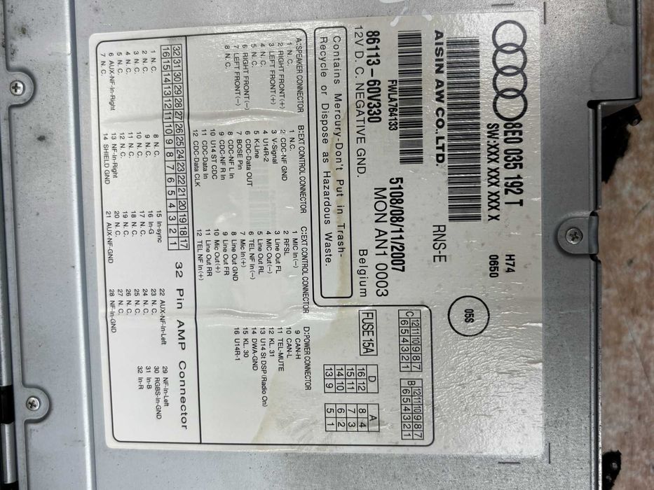 Radio Audi A4 B7 RNS-E