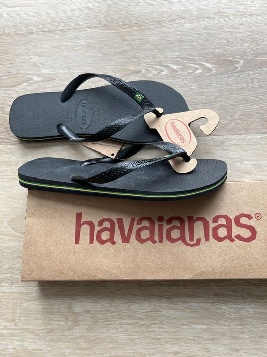 Havaianas pretas bandeira brasil 44/45