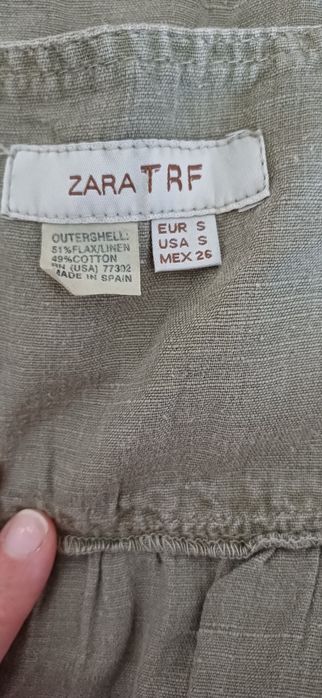 Saia Zara TRF verde | Tamanho S | Linho e algodão