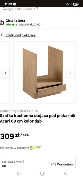 Szafka kuchenna pod piekarnik Acari 60cm