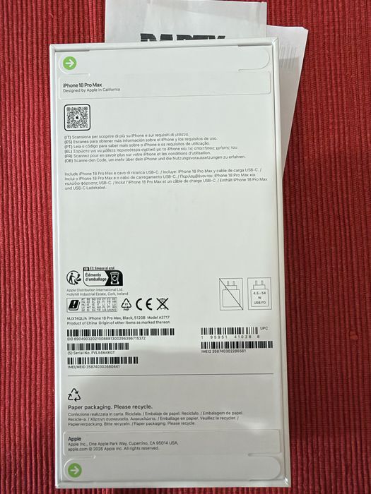 Iphone 18 Pro Max 512GB Bordö selado