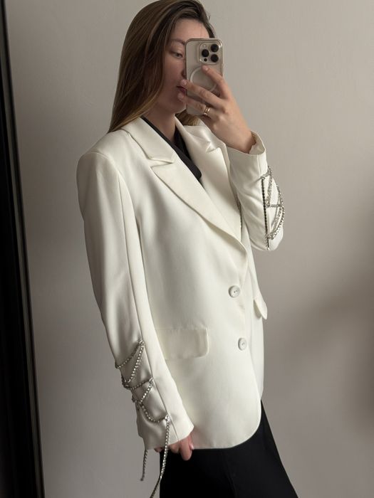 Піджак One by One oversize молочного кольору, розмір S