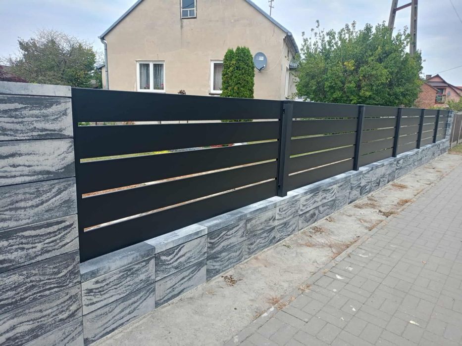 Brama wjazdowa, płot, ogrodzenie, płot grzebieniowy, płot panelowy