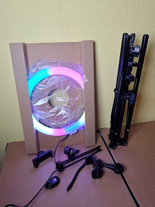 (NOVO) Ring light RGB anel de iluminação 26cm com TRIPÉ 180cm incluído