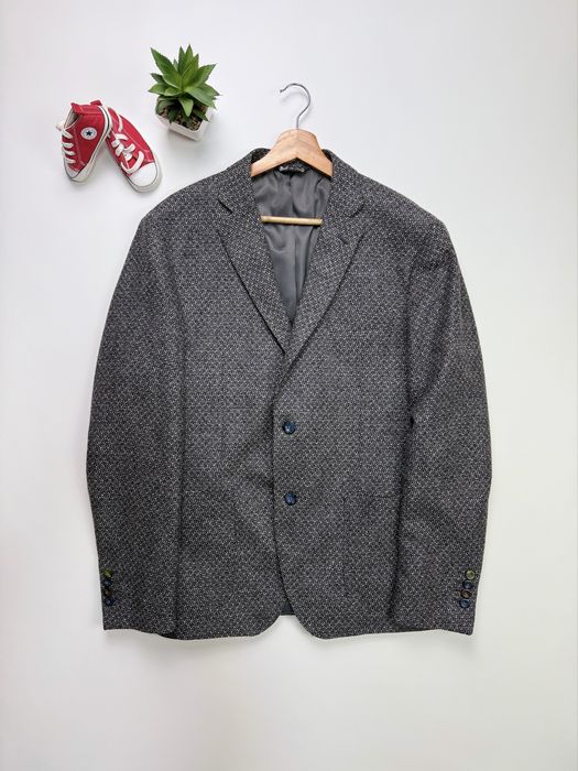 Премиальный пиджак блейзер Iannalfo & Sgariglia Italy Wool Cashmere Blazer Jacket Mens Gray Tweed size 52, M, L