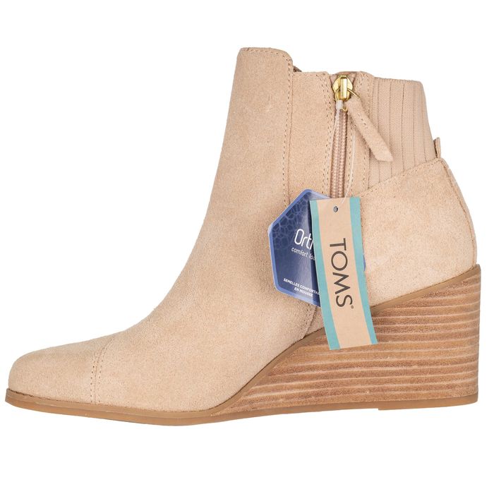 TOMS botki zamszowe beżowe na koturnie r. 40 OUTLET