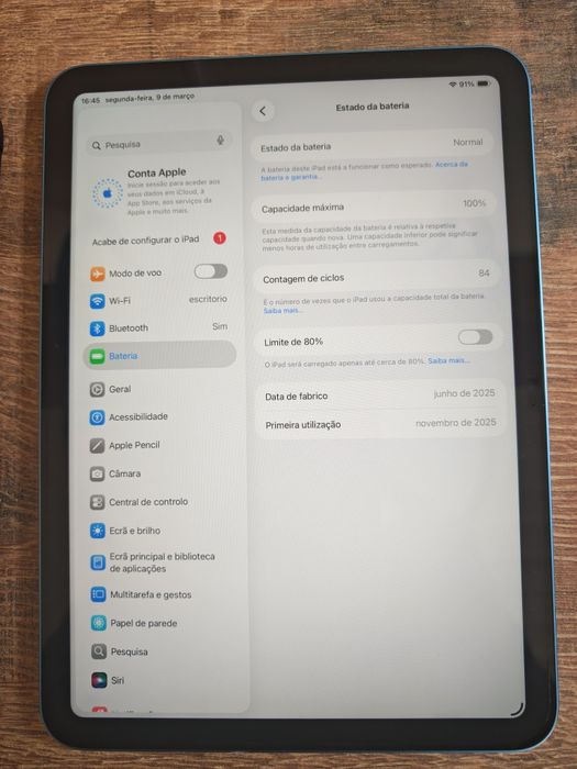 iPad 11" 128GB Azul Wifi, VENDIDO C/Garantia Aceito Retomas