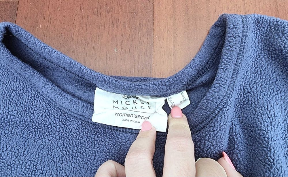 Pijama azul escuro com bolinhas brancas Minnie Women'Secret, tam XS