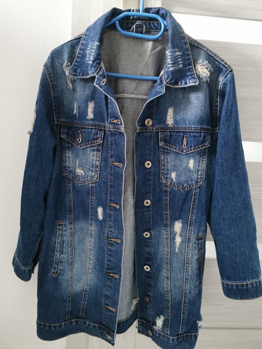 Długa kurtka jeansowa katana