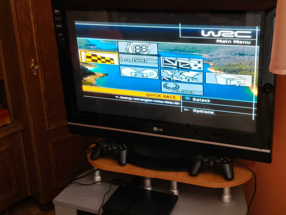 Zestaw Retro: Konsola PS 2 Slim  + 2 Pady + gra WRC