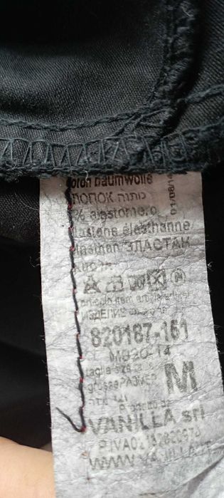 Spodnie czarne r. 38 (M), Mom Fit, wysoki stan, chinosy