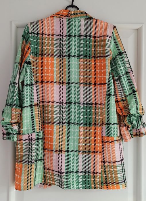 New Collection kolorowa marynarka w kratkę S