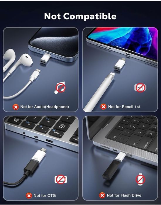 Przejściówka MoKo Lightning żeńska na USB C, 2 szt.,  z USb na iphone