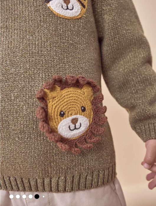 Джемпер next моделі kids' safari appliqué cotton graphic sweater 92