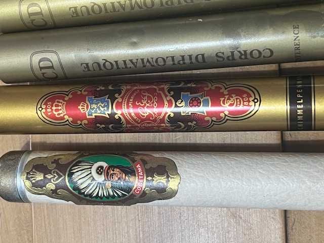 tubos metálicos de charutos (vazios)